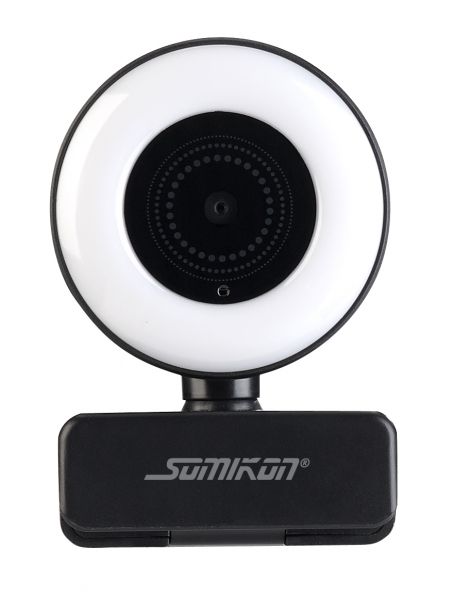 Somikon Full Hd Usb Webcam Mit Led Ringlicht Autofokus Dual Mikrofon