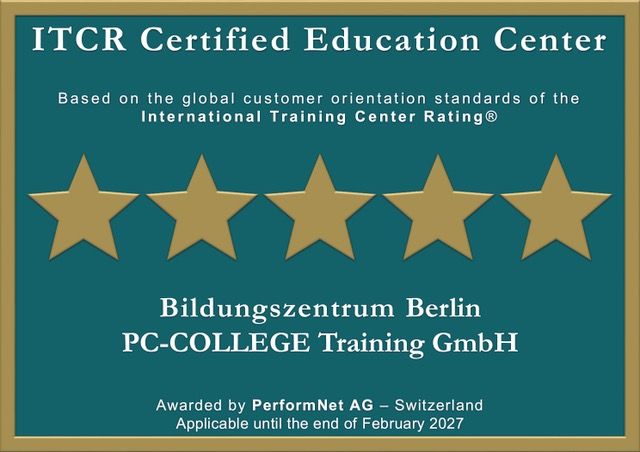 5 Sterne im ITCR-Rating: PC-COLLEGE erneut mit Höchstwertung ausgezeichnet