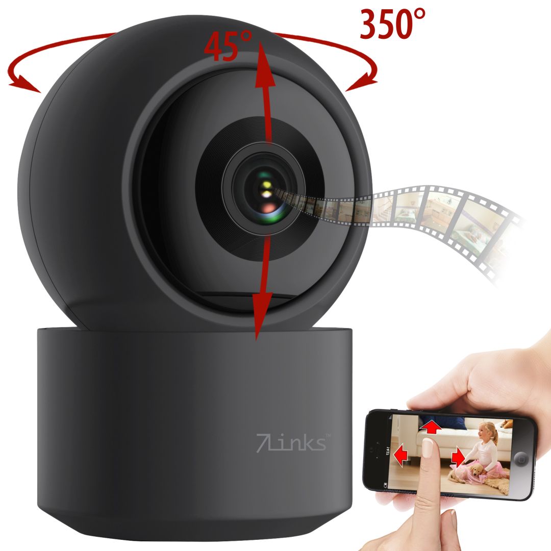 7links 2K-Pan-Tilt-Überwachungskamera IPC-495 mit WLAN, Patrouillen-Funktion, schwarz