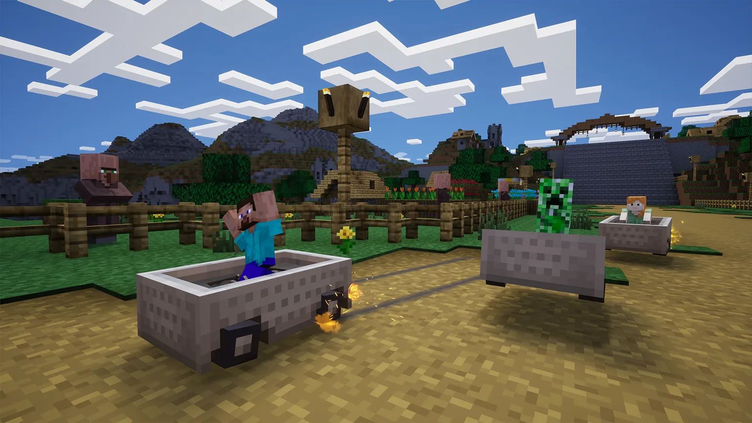 Klötzchen-Chaos auf der Rennstrecke: Sonic Racing kollidiert mit dem Minecraft-Universum