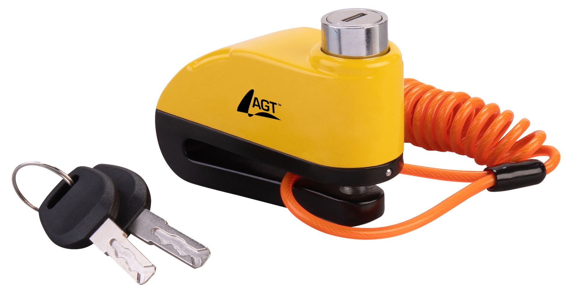 AGT Bremsscheiben-Schloss, 110-dB-Alarm, für Motorrad und Roller, IP65