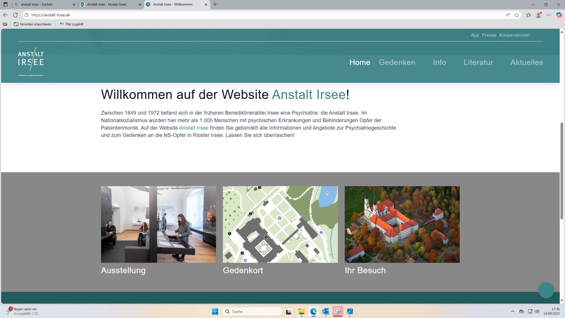 Anstalt Irsee – neue Website geht online