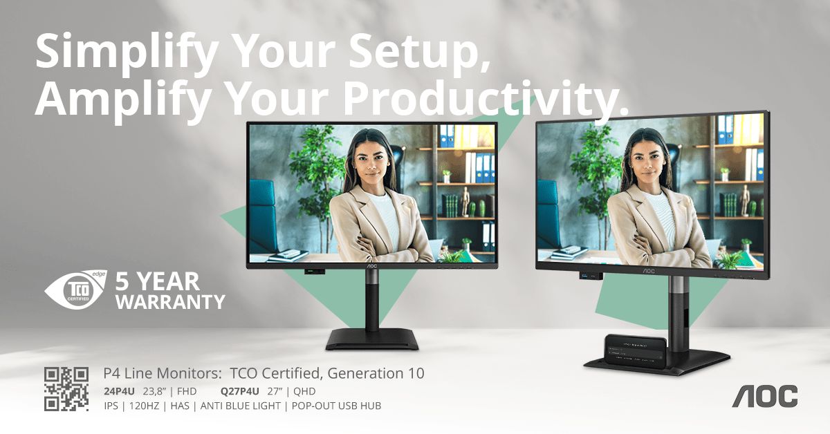 AOC Professional P4-Serie – Komfort und Leistung optimiert