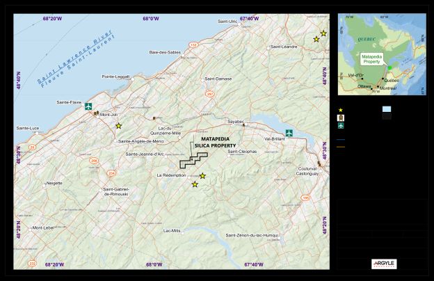 Argyle meldet simultanes Explorationsprogramm auf Siliziumdioxidprojekt Matapedia
