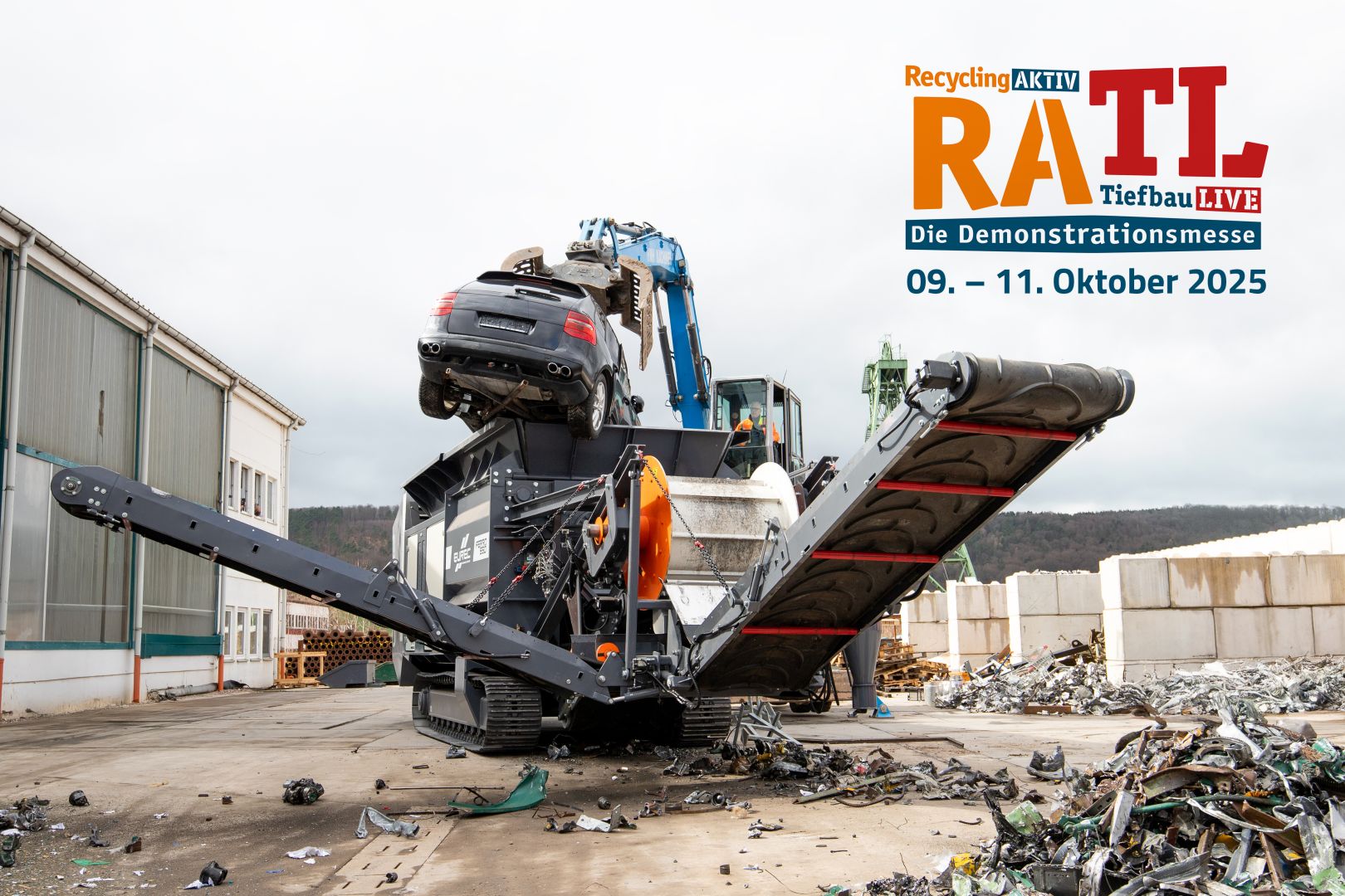 ARJES & EuRec bringen Zerkleinerungskraft live nach Karlsruhe