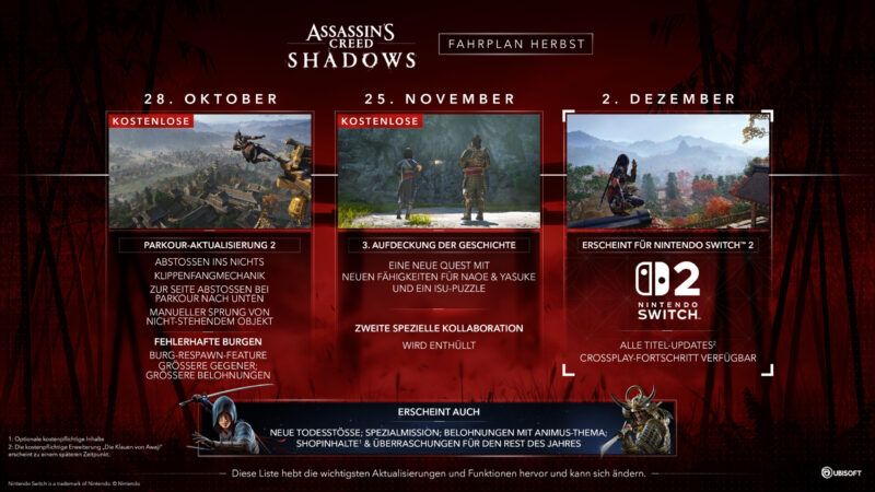 Assassin’s Creed Shadows – erfahrt mehr zur kommenden Herbst-Roadmap