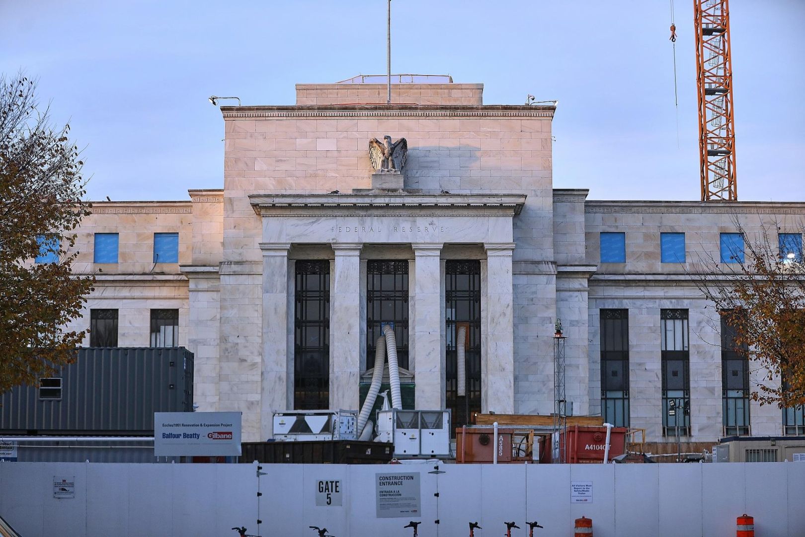 Baustelle am Sitz der Federal Reserve
