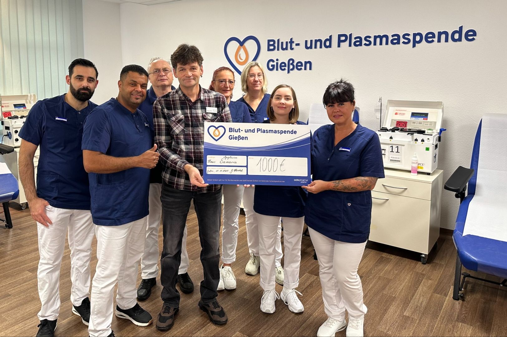 Blut- und Plasmaspende Gießen unterstützt Hospiz Samaria