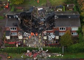 Brand nach Explosion in Newcastle