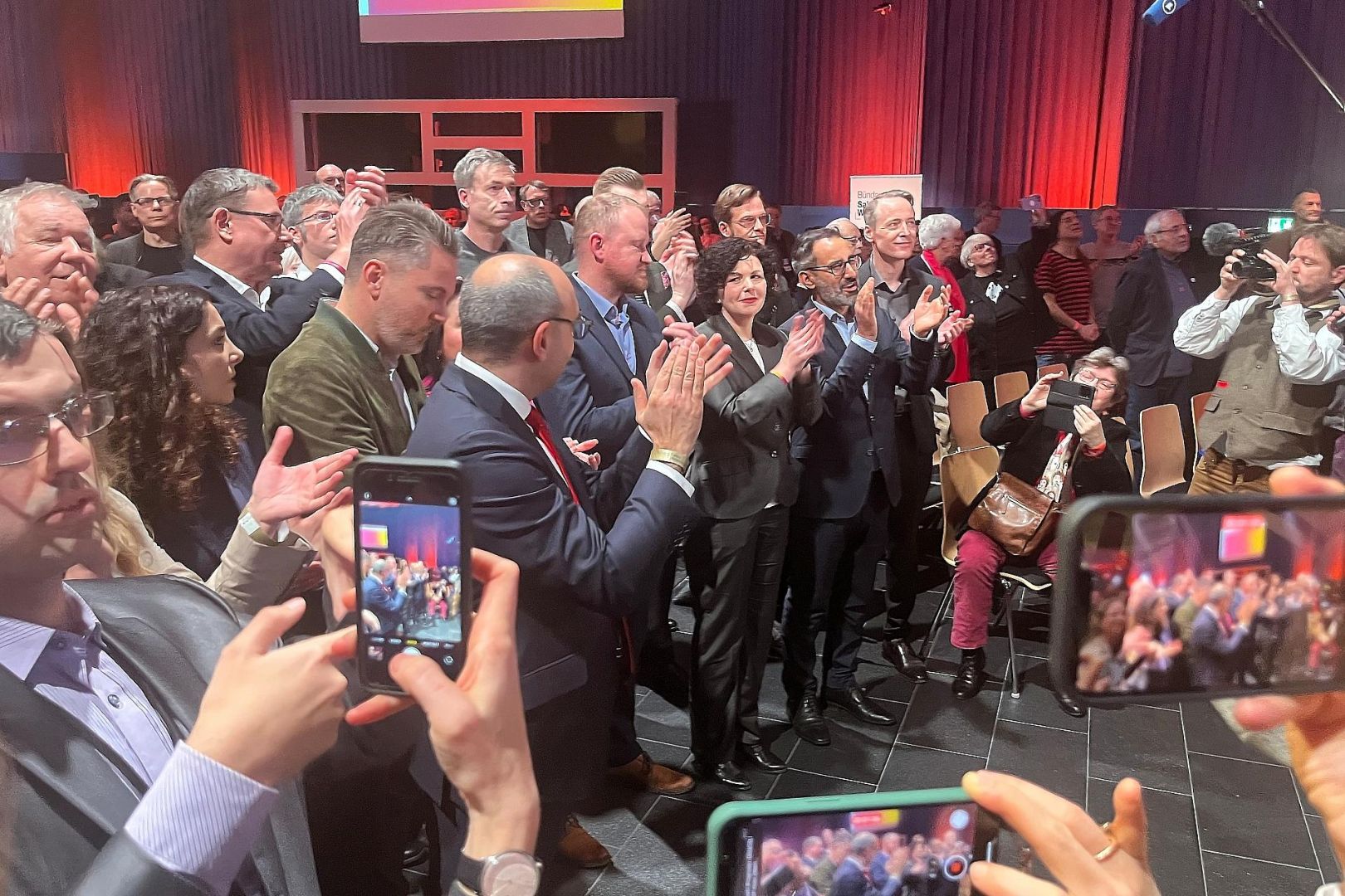 BSW-Spitzenpolitiker am Wahlabend