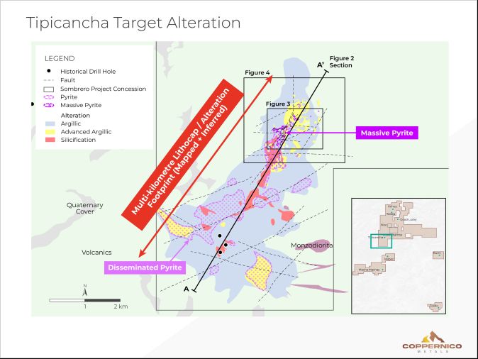 Coppernico entwickelt das mehrere Kilometer umfassende Kupfer-Gold-Ziel Tipicancha vor Beginn der ersten Bohrungen weiter