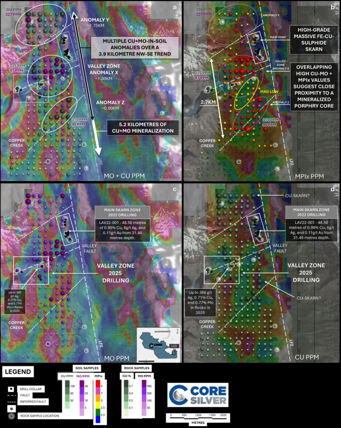Core Silver erweitert die Ausmaße der Kupfer-Molybdän-Mineralisierung bei Laverdiere durch Bodenprobenahmen