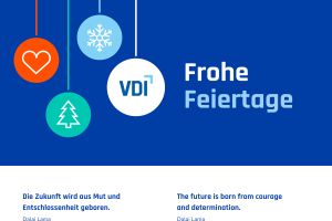 Das VDI-Presseteam wünscht frohe Weihnachten! Merken Sie sich den 4.2 vor.