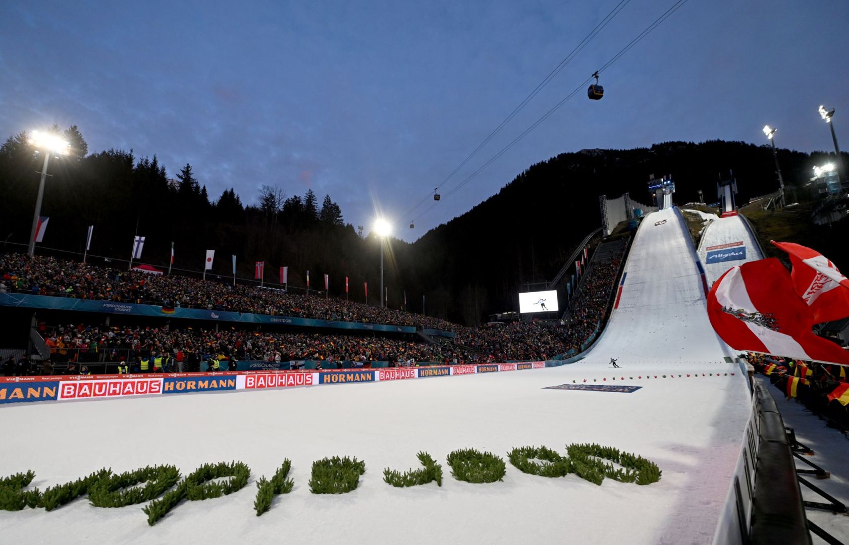 Die Skisprung-Arena in Oberstdorf