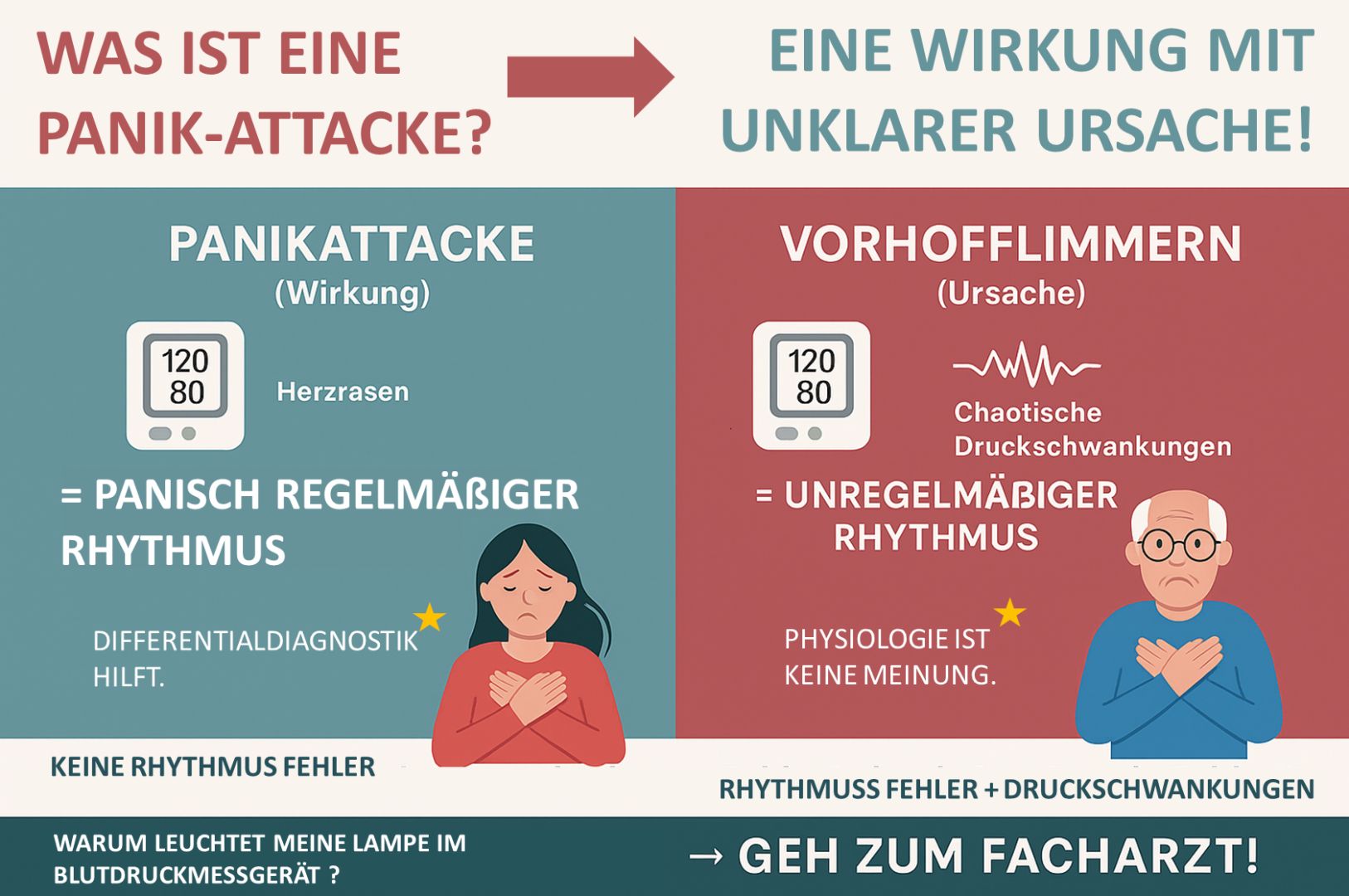 Eine Panikattacke ist eine Wirkung mit unklarer Ursache