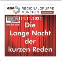 Es ist wieder soweit: 11 Redner je 11 Minuten am 11.11. im Schlachthof, München