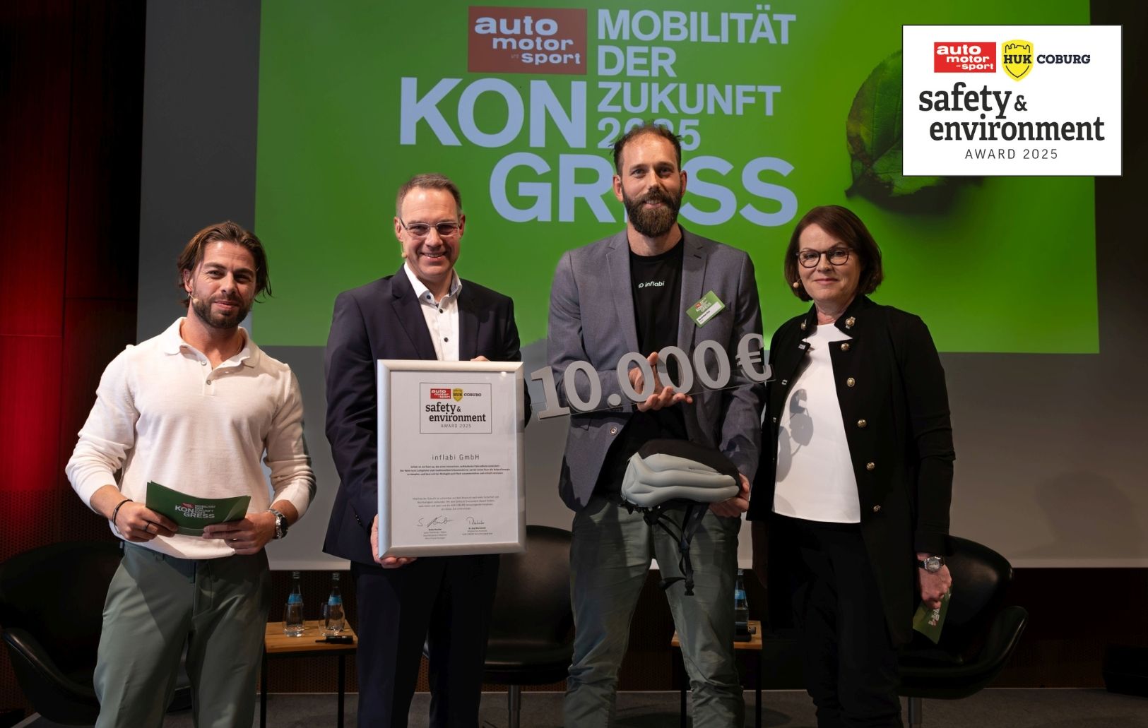 Fahrradhelm für die Gürteltasche: Start-up Inflabi gewinnt begehrten Safety & Environment Award
