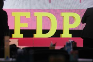 FDP-Logo auf Parteitag (Archiv)