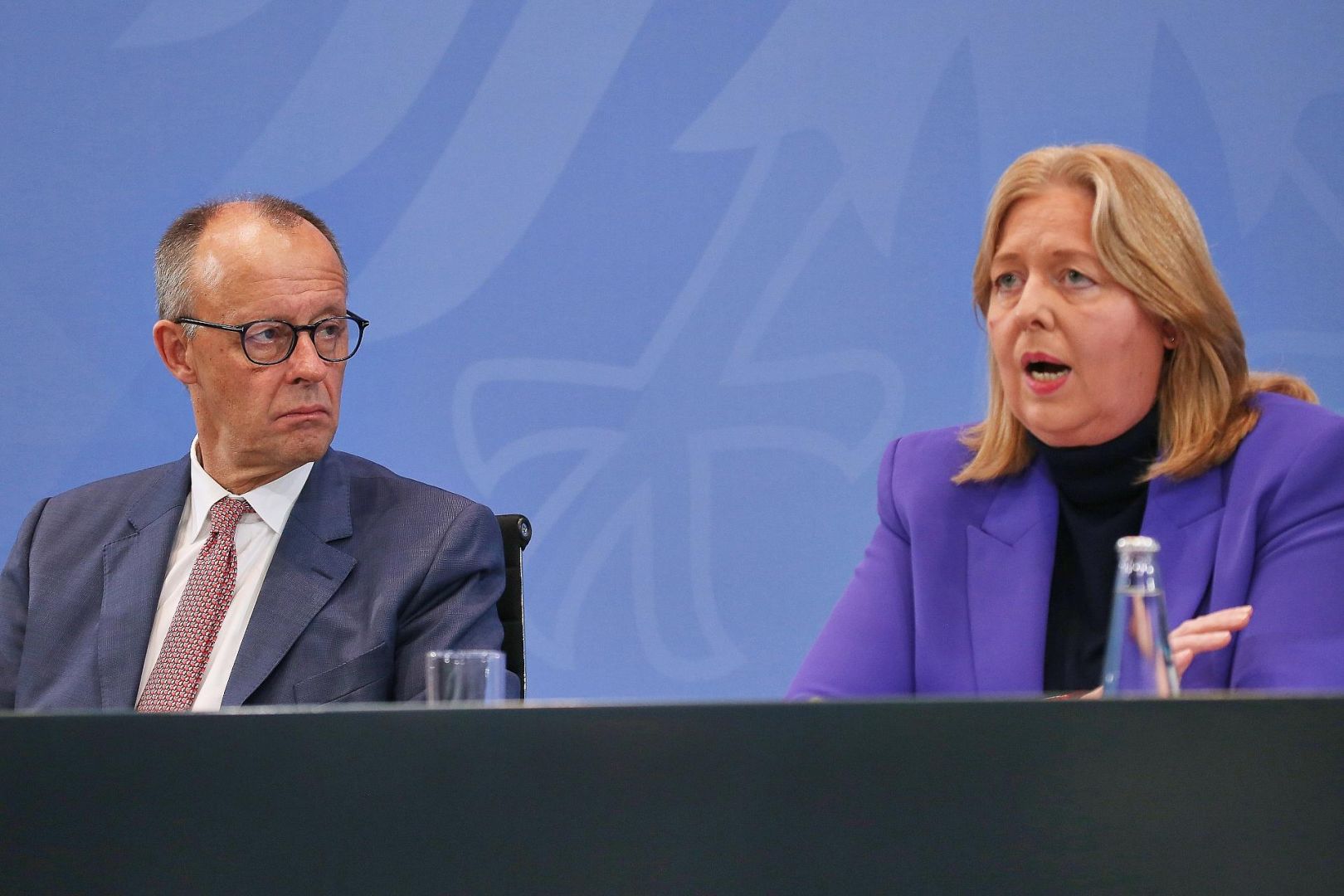 Friedrich Merz und Bärbel Bas am 09.10.2025