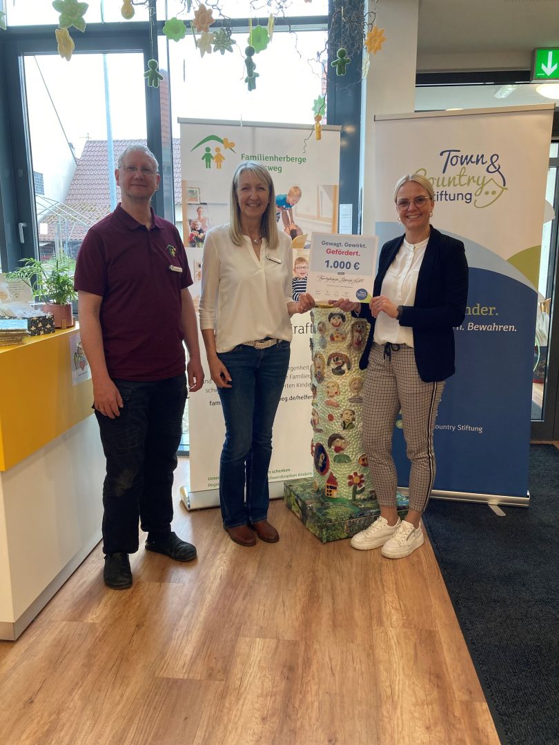 Gemeinsame Auszeit für Familien mit schwerkranken Kindern – 1.000 € für die Familienherberge Lebensweg