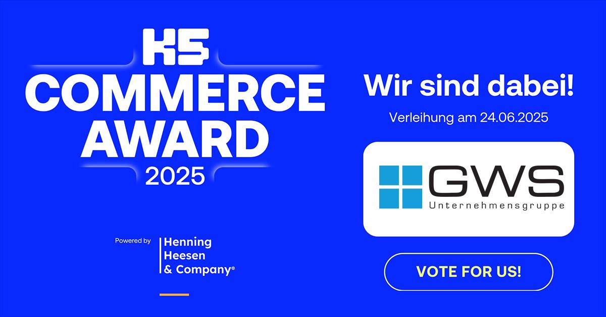 GWS bewirbt sich mit gevis COMMERCE | FORESIGHT für den K5 COMMERCE AWARD