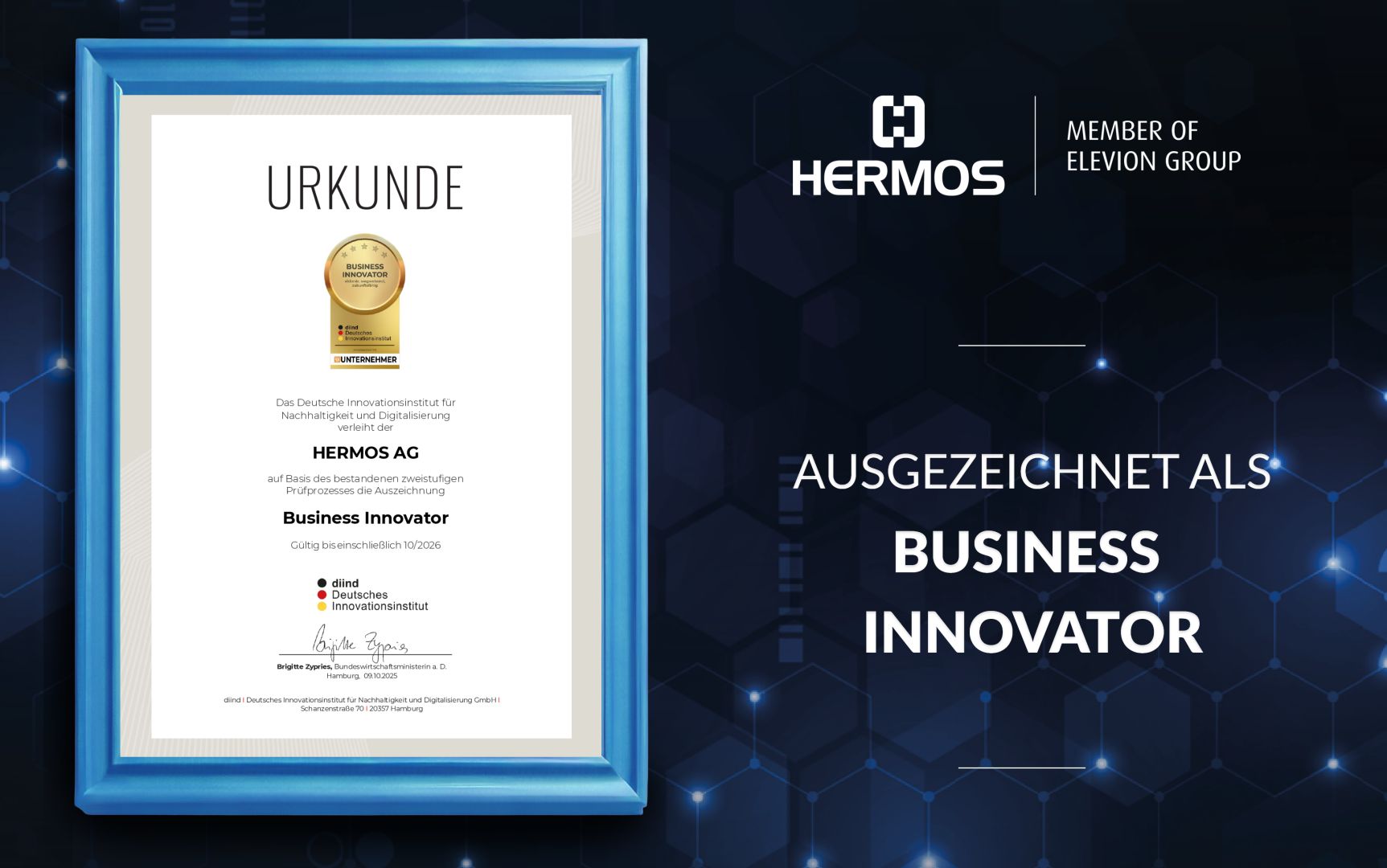HERMOS ist Business Innovator!