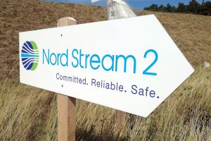 Hinweisschild Nord Stream 2 (Archiv)