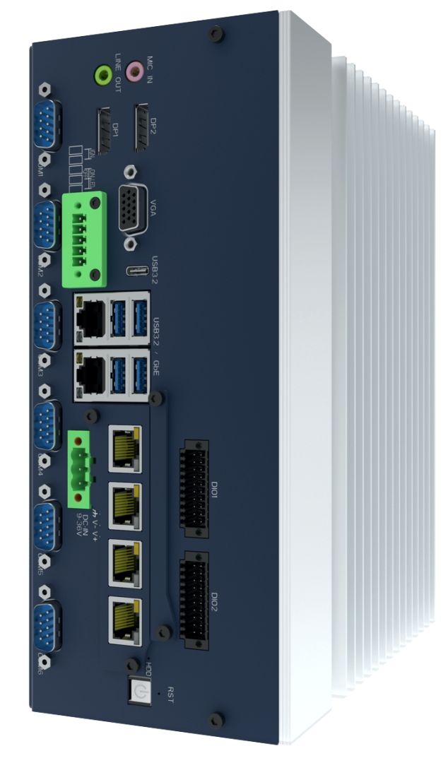 Industrie-PC mit 16 digitalen IOs und 2.5-GB-PoE-LAN