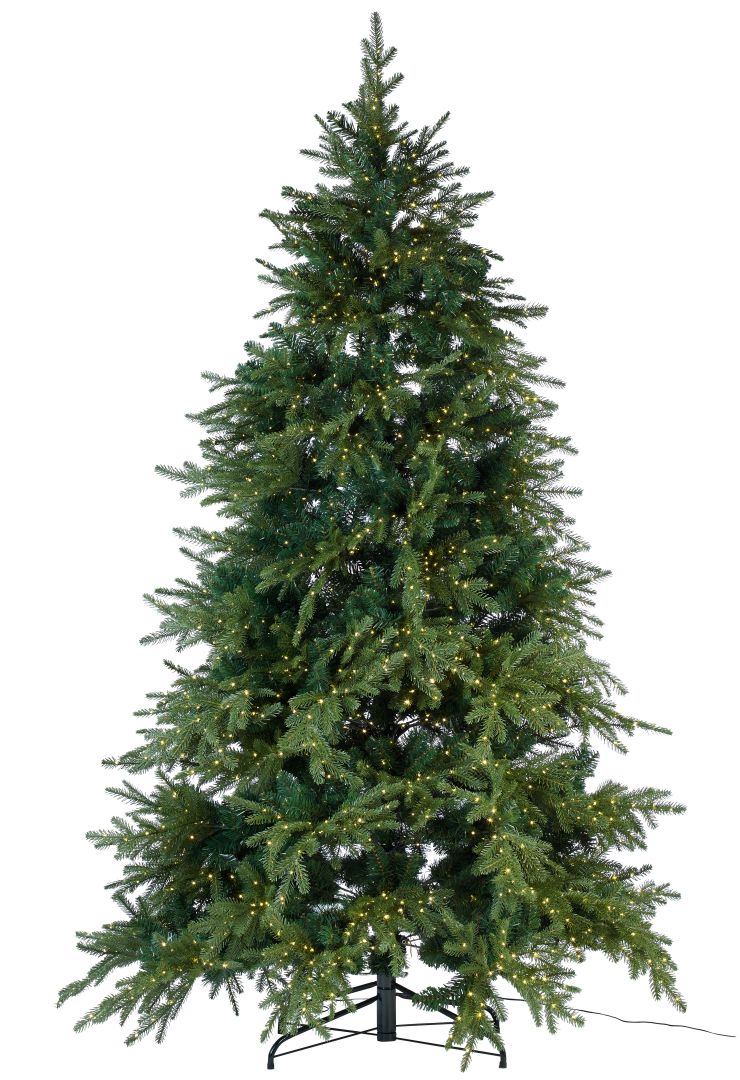 infactory Künstlicher Premium-Weihnachtsbaum mit 3000 LEDs, 8 Leuchtmodi, 210 cm