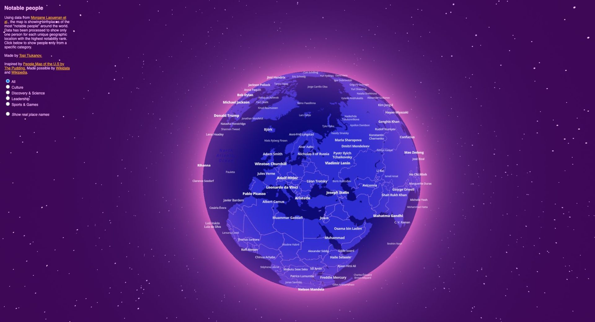 Interaktive Karte «Notable-People»
