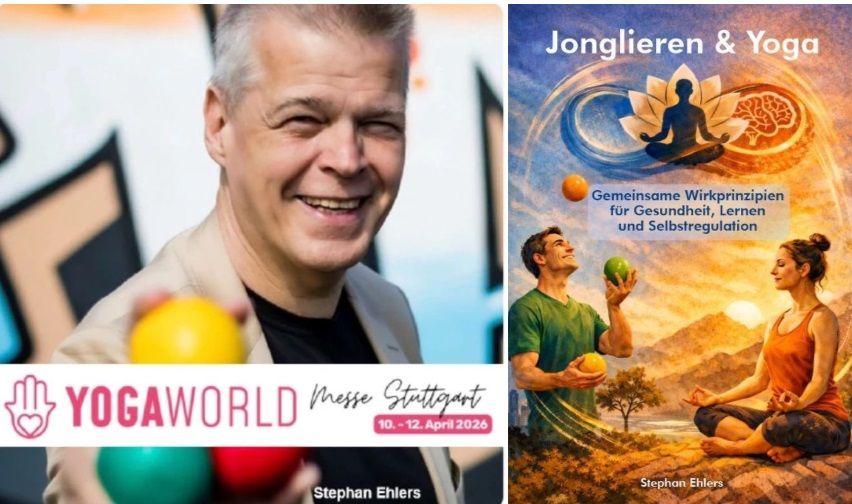 Jonglieren trifft Yoga auf der YOGA WORLD - Messe Stuttgart 10.4.-12.4.2026