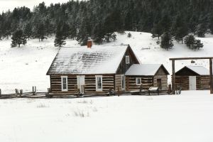 Kabine Mit Schnee Bedeckt