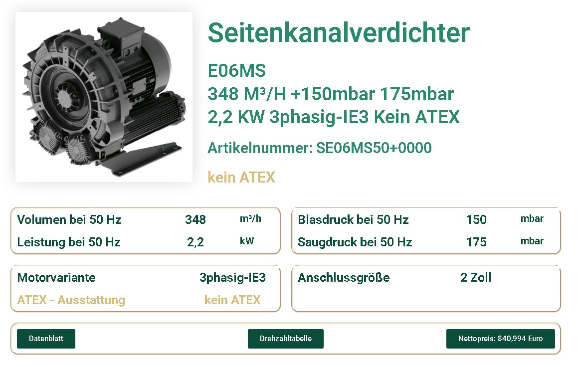 Kunststoffgranulat-Trocknungssystem mit Seitenkanalverdichtern der SKVTechnik e06MS