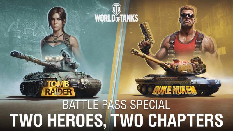 Lara Croft & Duke Nukem im Battle-Pass Special zu World of Tanks