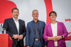 Lars Klingbeil, Matthias Miersch und Saskia Esken. 