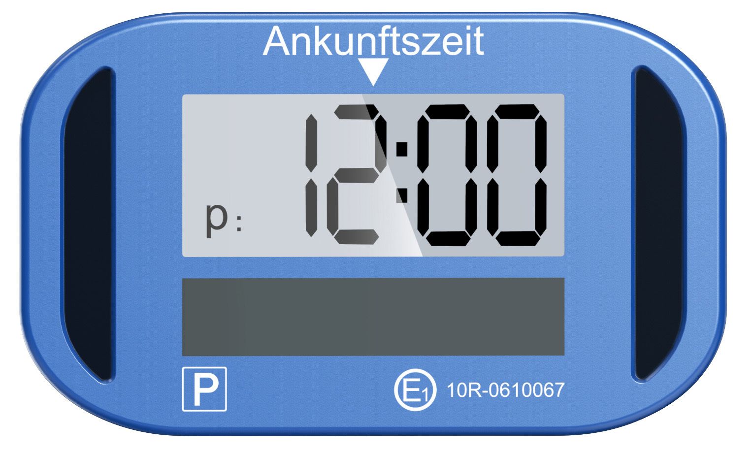 Lescars Kompakte e-Parkscheibe, ECE-Zulassung, Erschütterungssensor, Solar