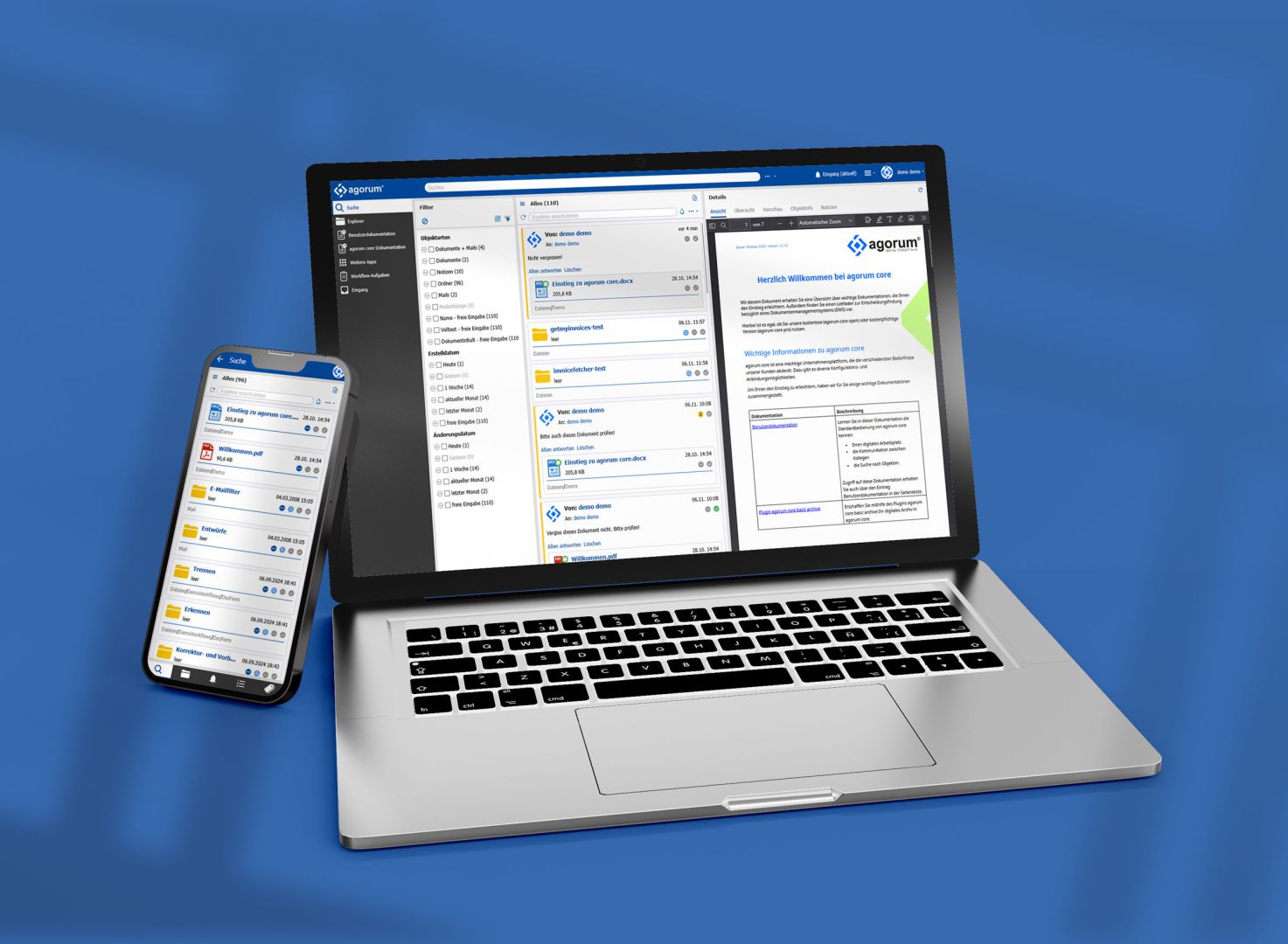 Mobil Arbeiten mit dem Dokumentenmanagementsystem agorum core: Version 11.12 startet im Dezember 2025