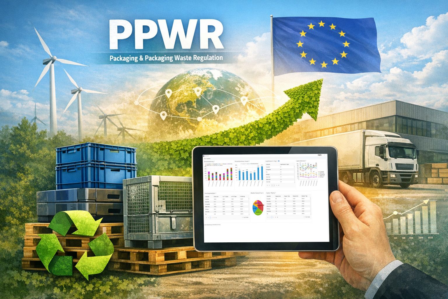 Nachhaltigkeit in der Behälter Logistik im Rahmen der PPWR-Verordnung