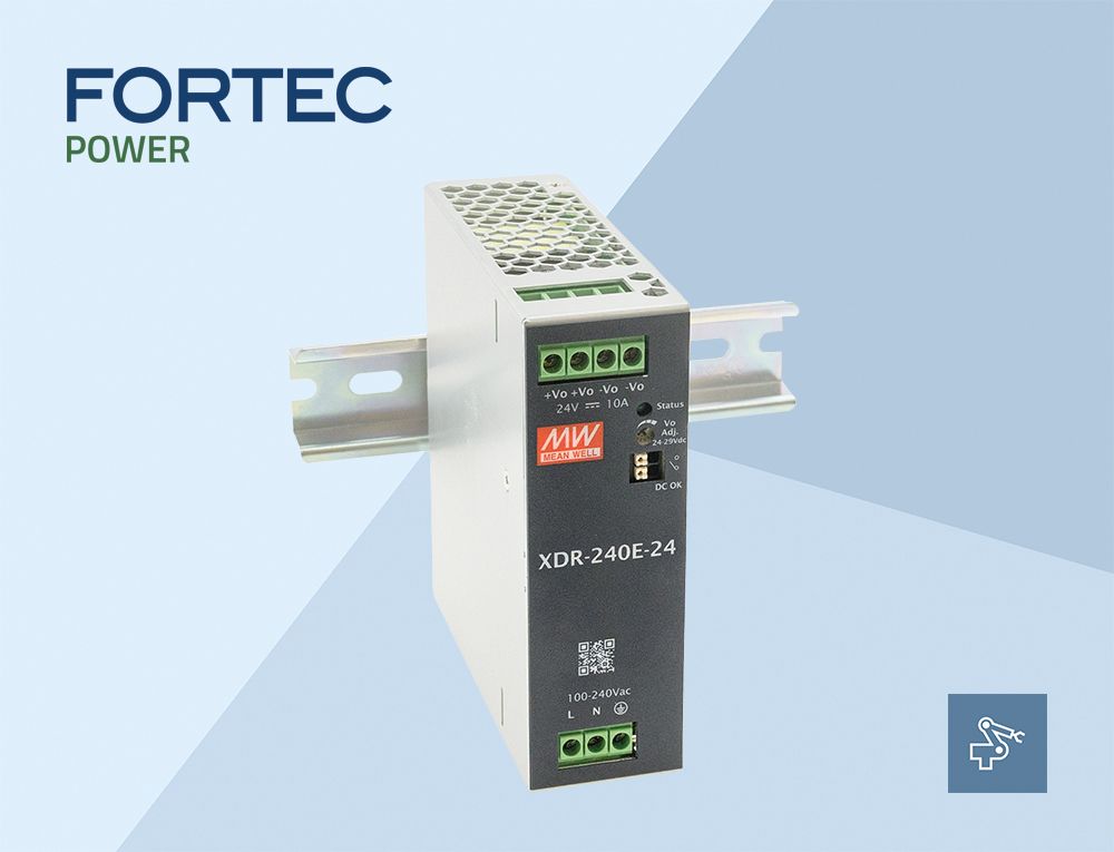Neu bei FORTEC Power: Innovative DIN-Schienenserie XDR-E mit 75 bis 960 W