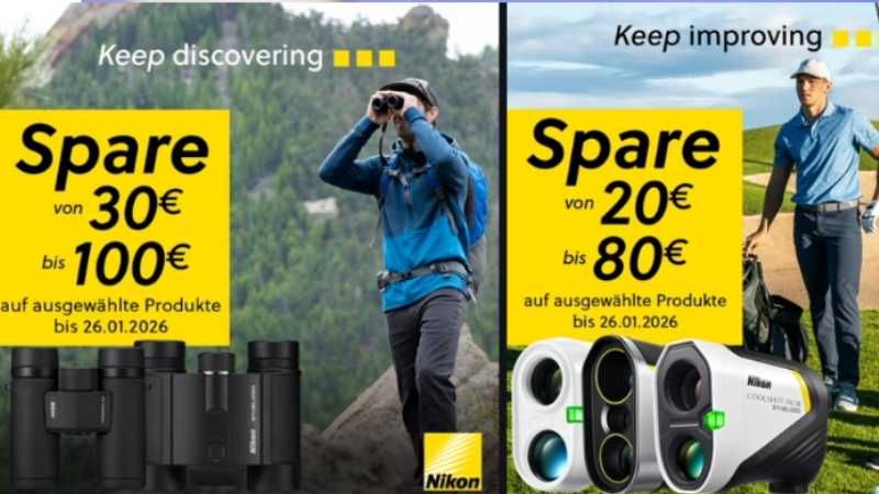 Nikon Sport Optics-Ausrüstung – Sofortrabatt auf ausgewählte Ferngläser & Entfernungsmesser