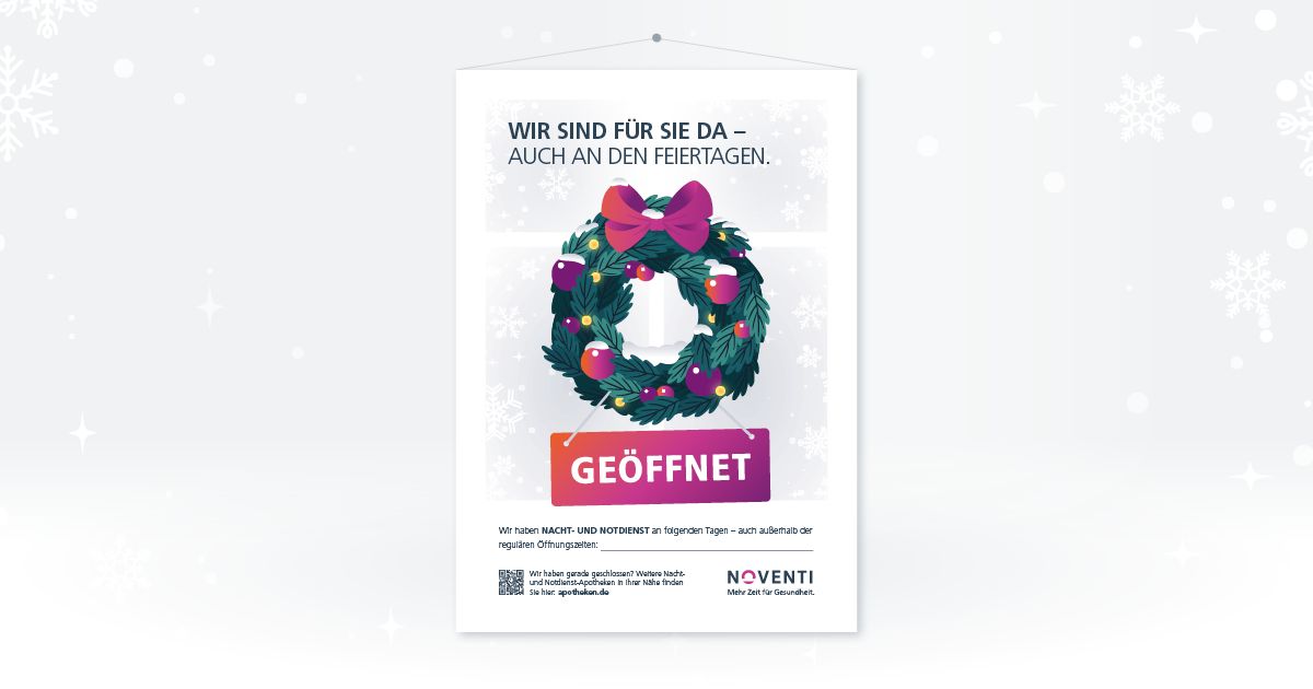 NOVENTI startet Weihnachtskampagne 2025: „Vor-Ort-Apotheken sind für Sie da – auch an Feiertagen“