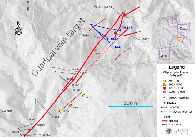 Outcrop Silver macht fünfte Entdeckung in 12 Monaten: Guadual liefert 0,90 Meter mit 1.132 g/t Ag und 2,10 g/t Au (1.290 g/t AgÄq)