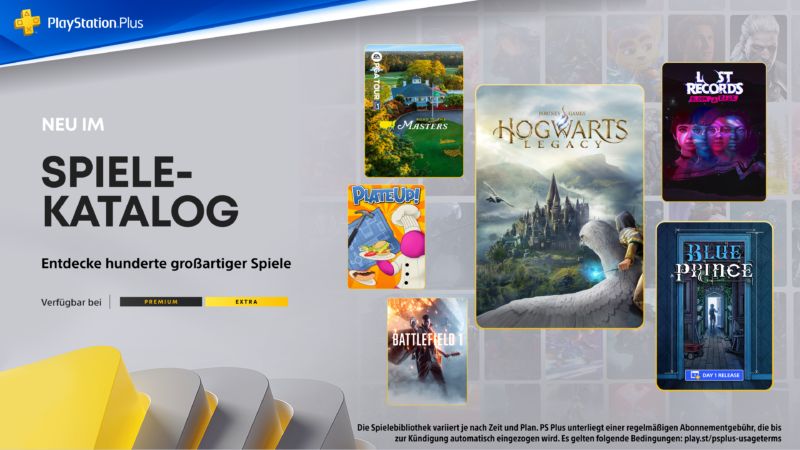 PlayStation Plus Extra- & Premium-Neuzugänge im April