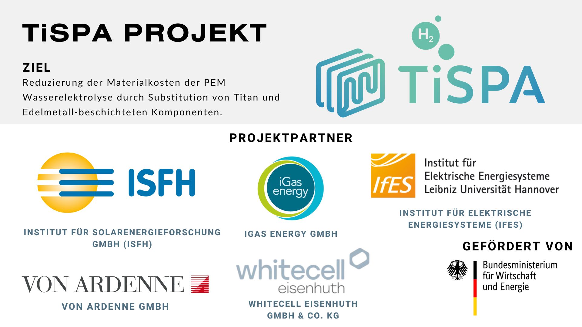 Projektstart TiSPA - Innovative Materialien für die PEM-Wasserelektrolyse