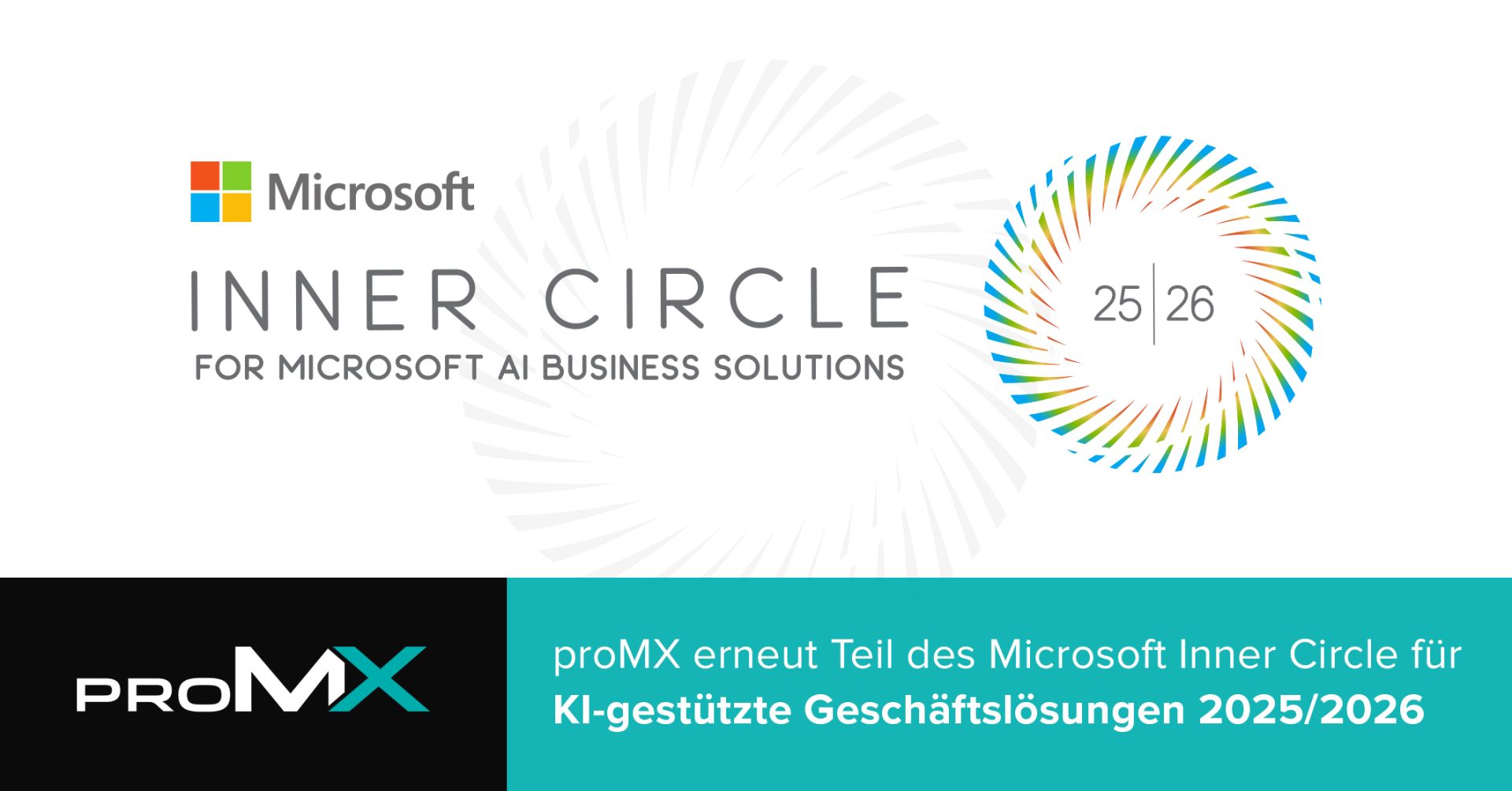 proMX wird Mitglied des Microsoft Inner Circle für KI-Geschäftslösungen 2025/2026