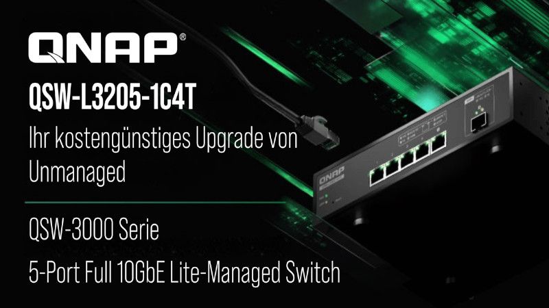QNAP stellt die QSW 3000 Serie mit 5-Port Full 10GbE Lite-Managed Switch vor