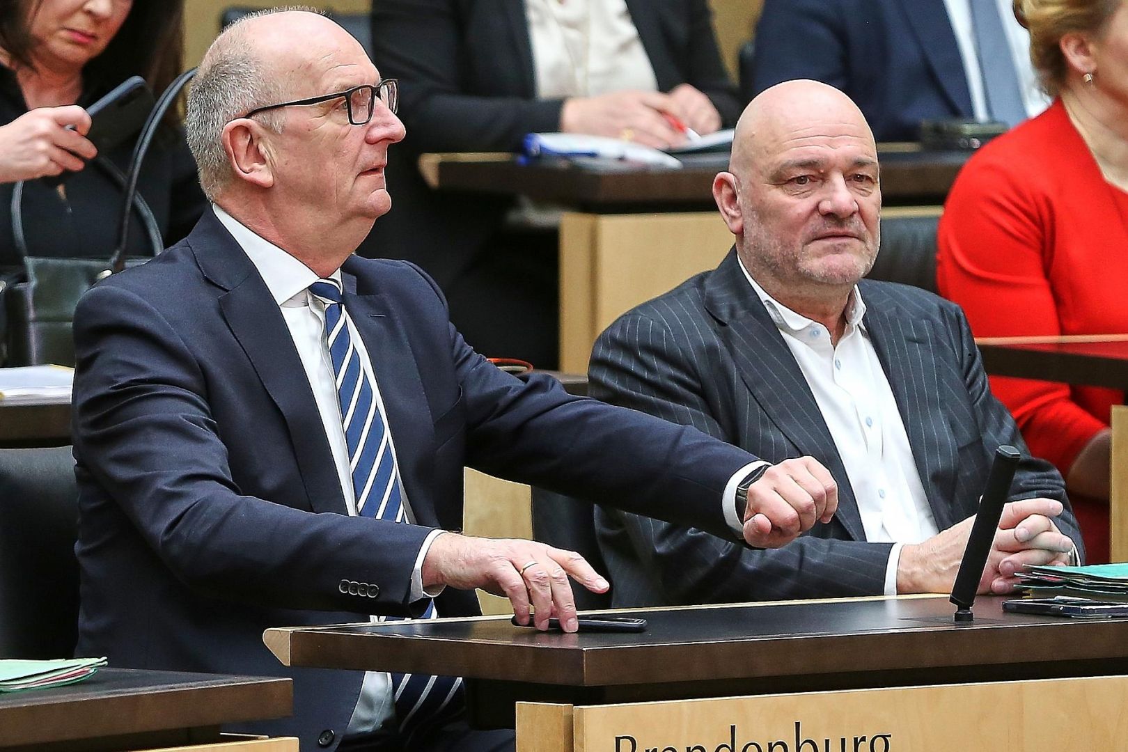 Robert Crumbach und Dietmar Woidke (Archiv)