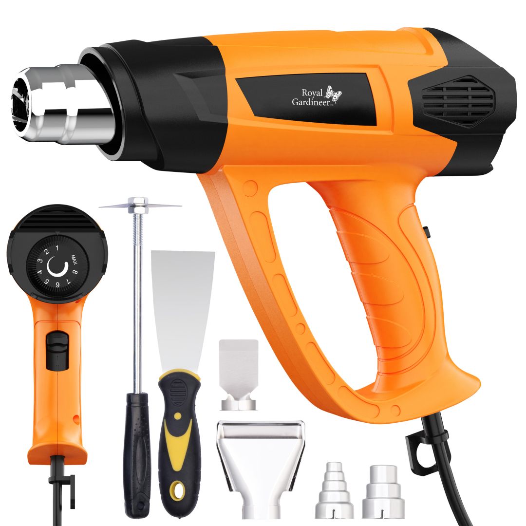 Royal Gardineer Heißluftpistolen-Kit, Temperaturregelung 60 - 600 °C, bis 500 l/Min