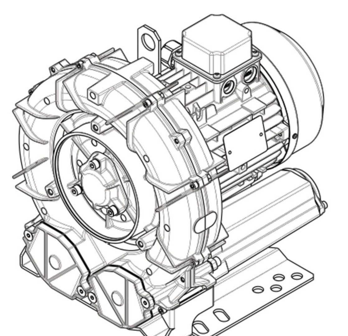 Seitenkanalverdichter e5MSMOR 1,5kWIE3WR | 263 m³/h | +175 mbar | -175 mbar | ATEX II 3GD T3