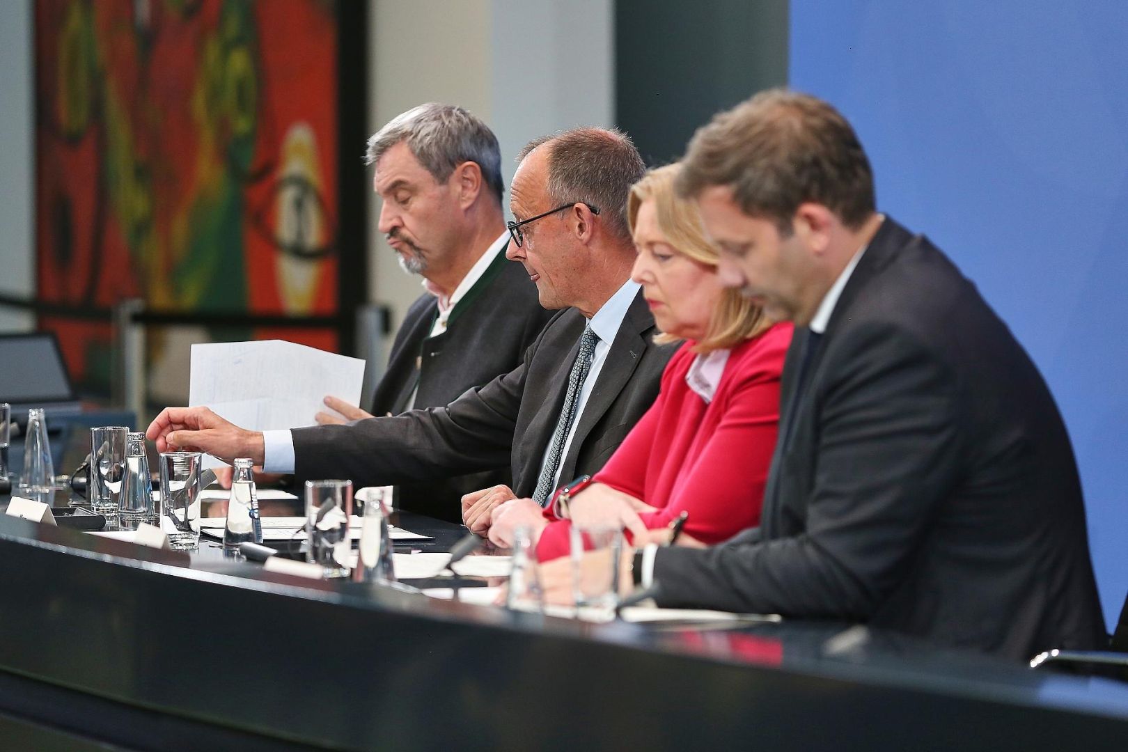 Söder, Merz, Bas und Klingbeil am 03.09.2025